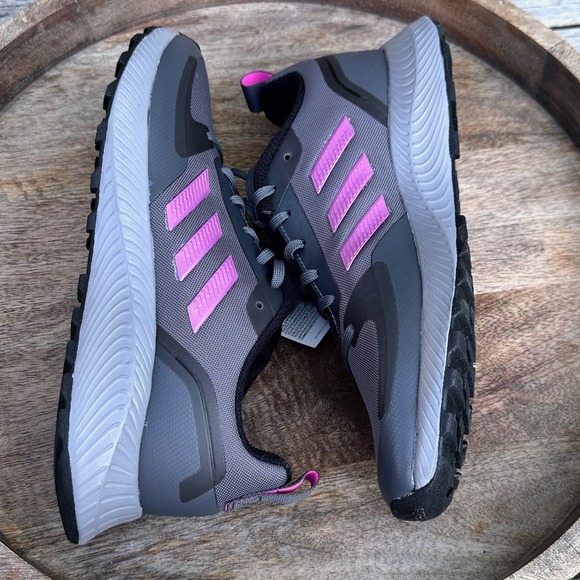 Adidas Runfalcon 2.0 TR Womens 9.5 Gray Pink Trail Shoes FZ3584 - Picture 10 of 11